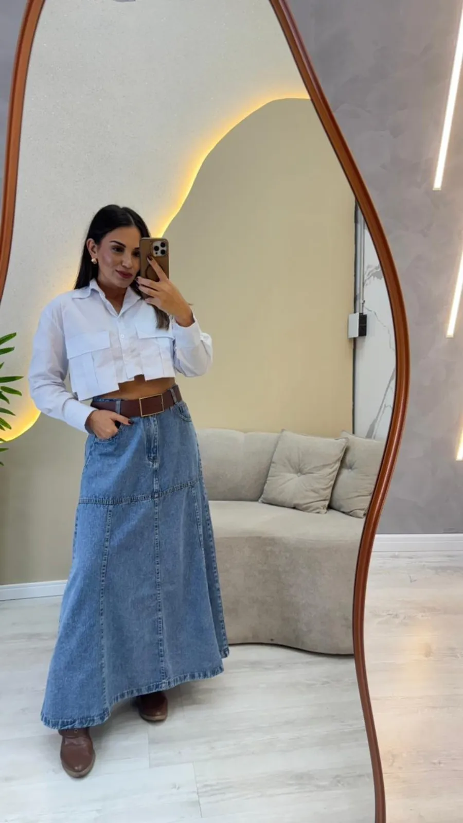 Camisa Cropped bolsos