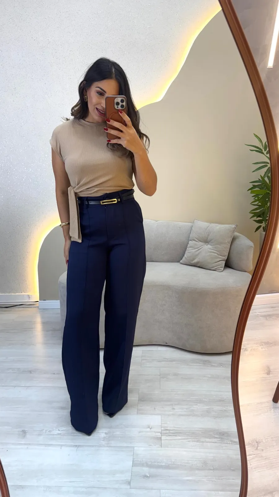 Calça alfaiataria azul marinho