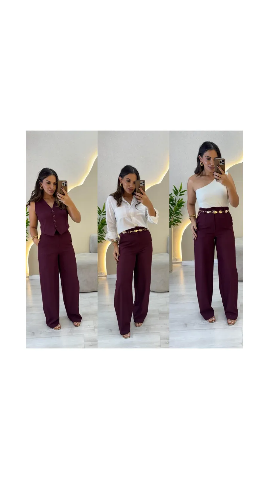 Imagem secundária de Conjunto colete+calça pantalona 