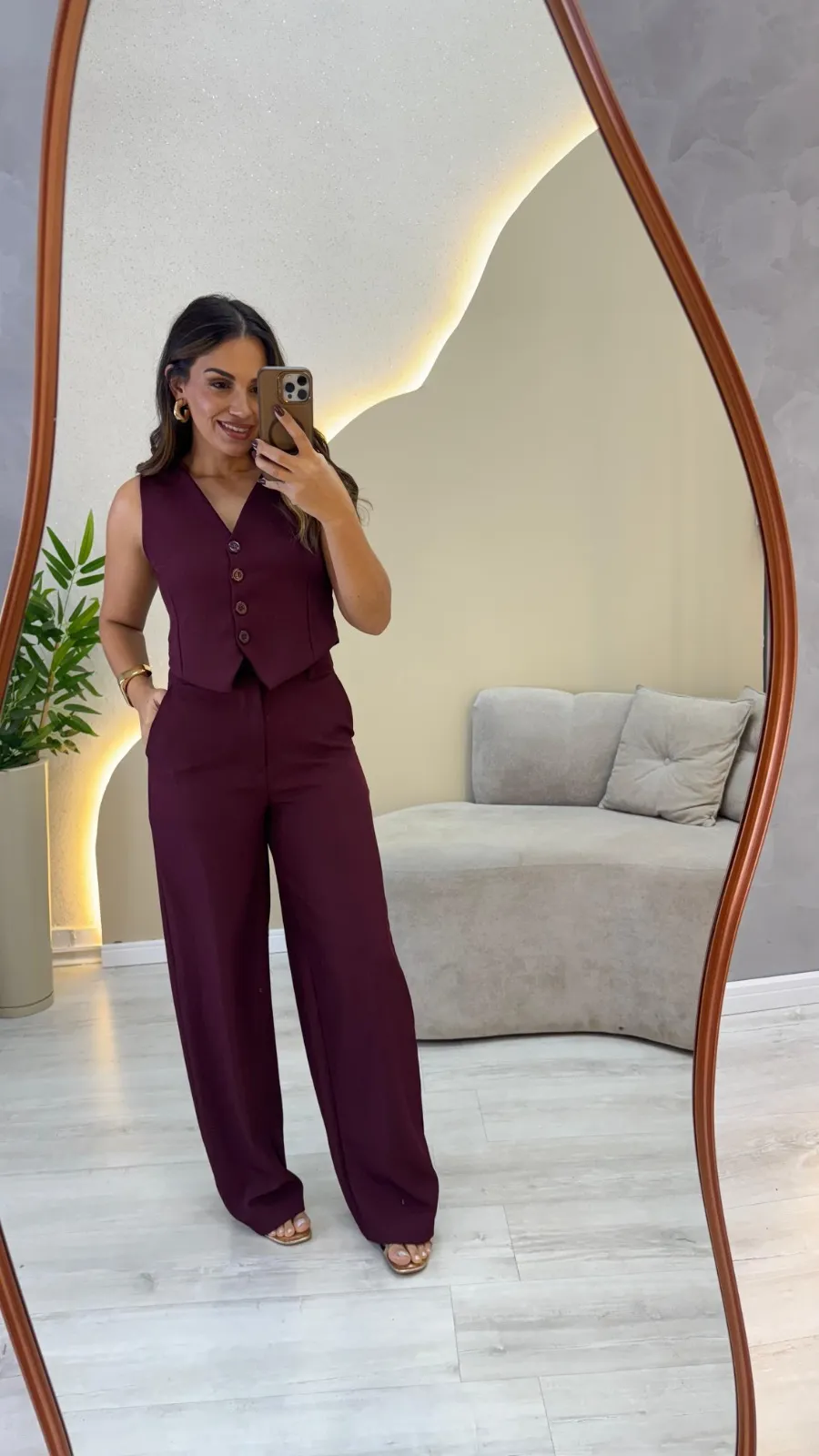 Imagem principal de Conjunto colete+calça pantalona 