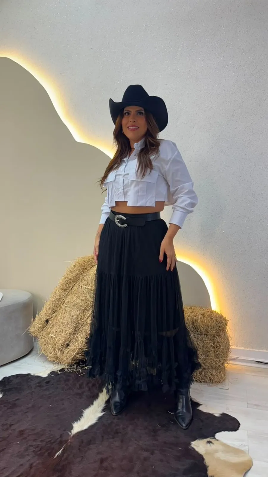 Saia longa em tule