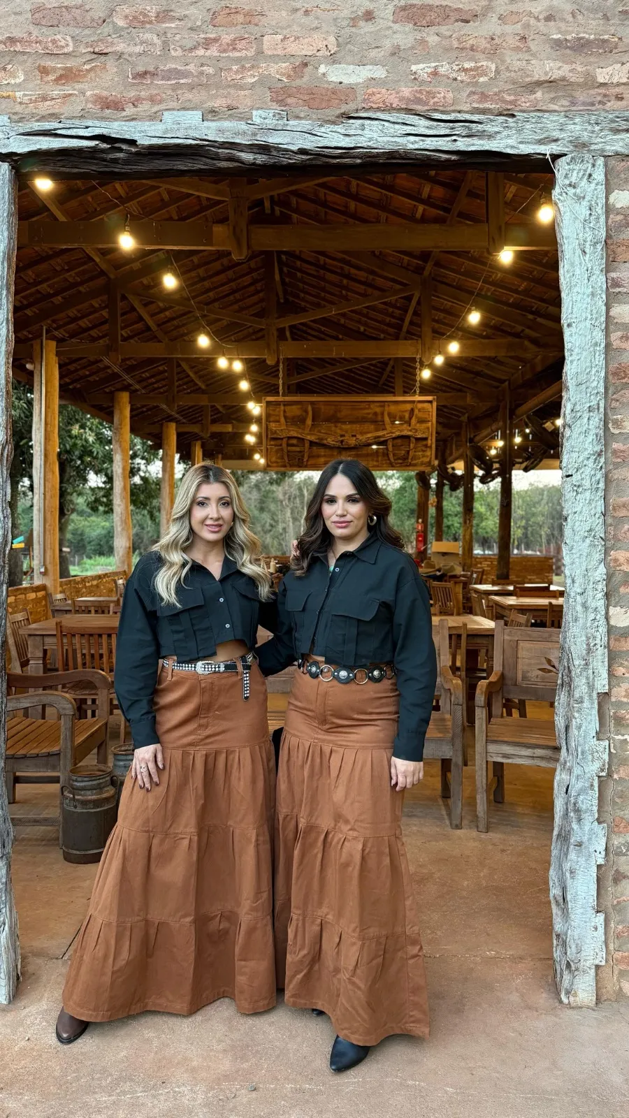 saia longa jeans caramelo - alternate