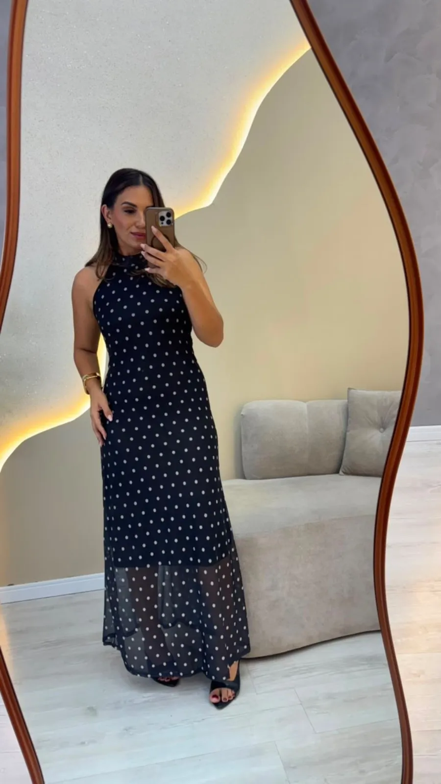 Imagem principal de Vestido longo poá