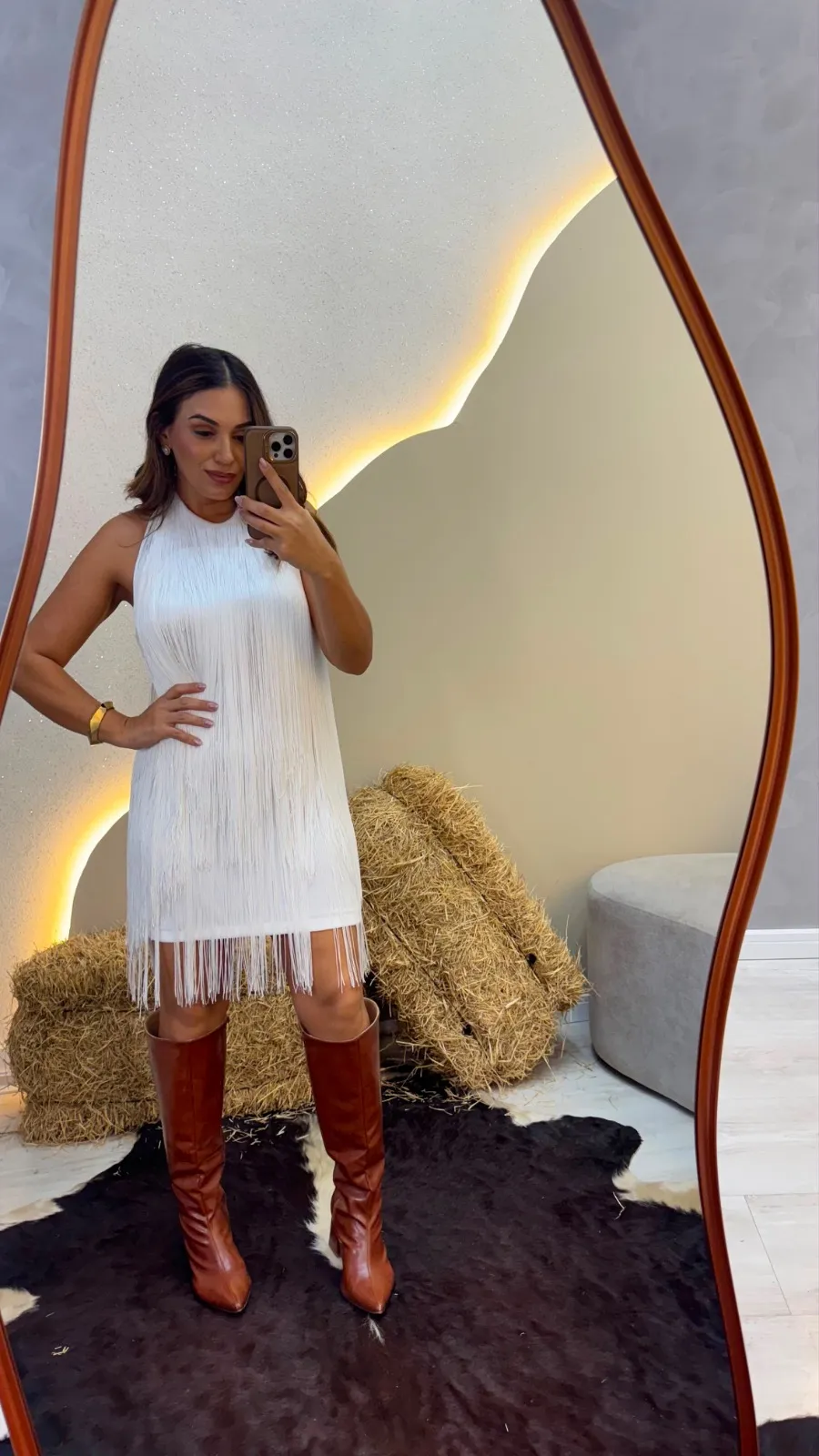 Vestido curto franja