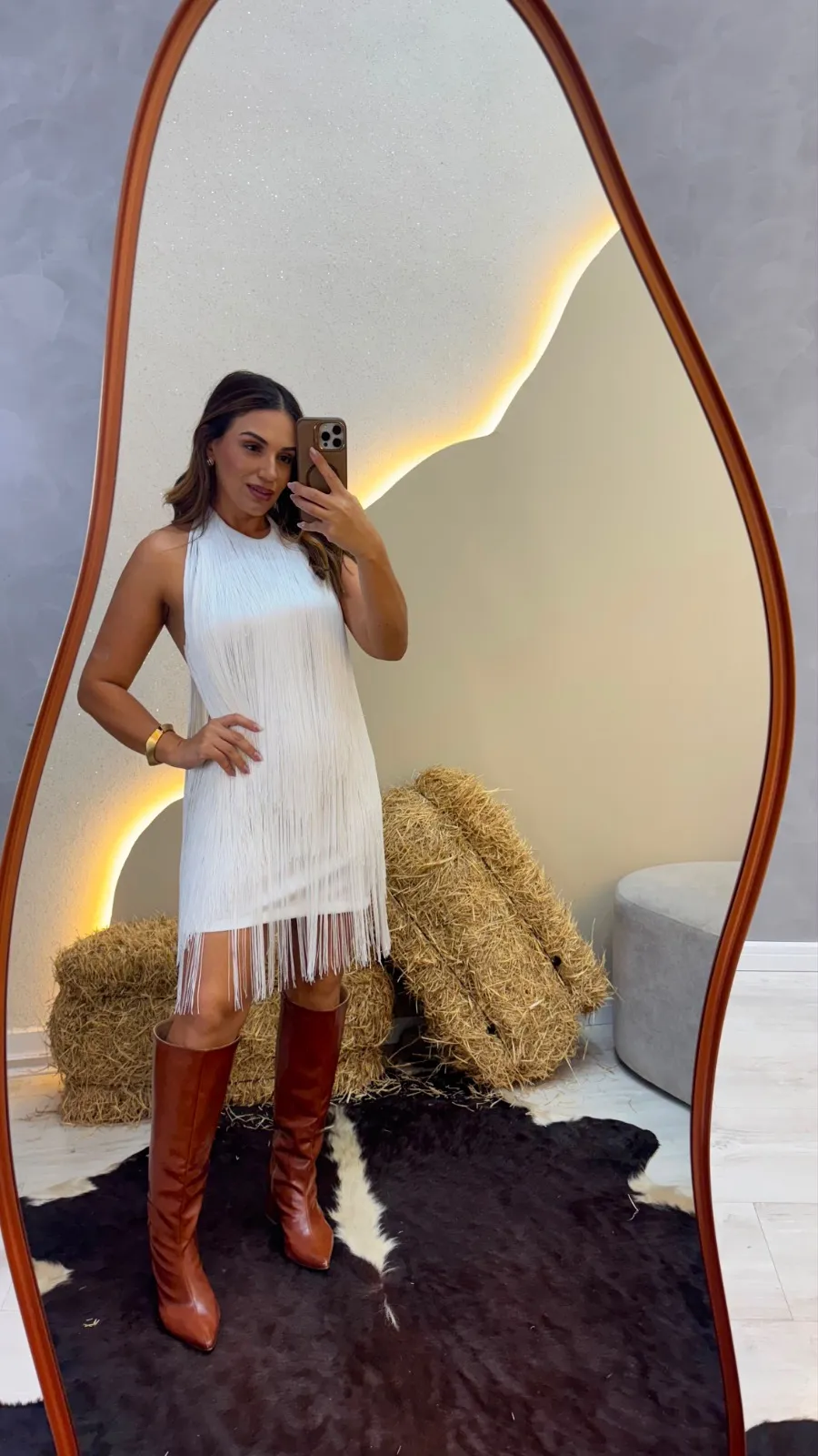 Vestido curto franja