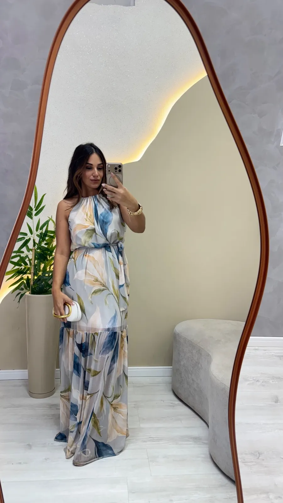 Imagem principal de Vestido longo floral tule