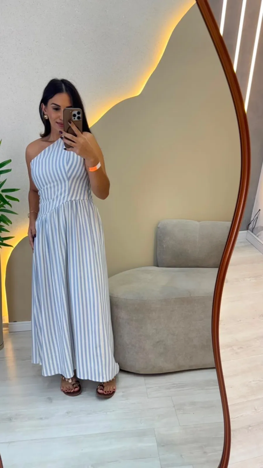 Imagem secundária de Vestido Mid listrado azul